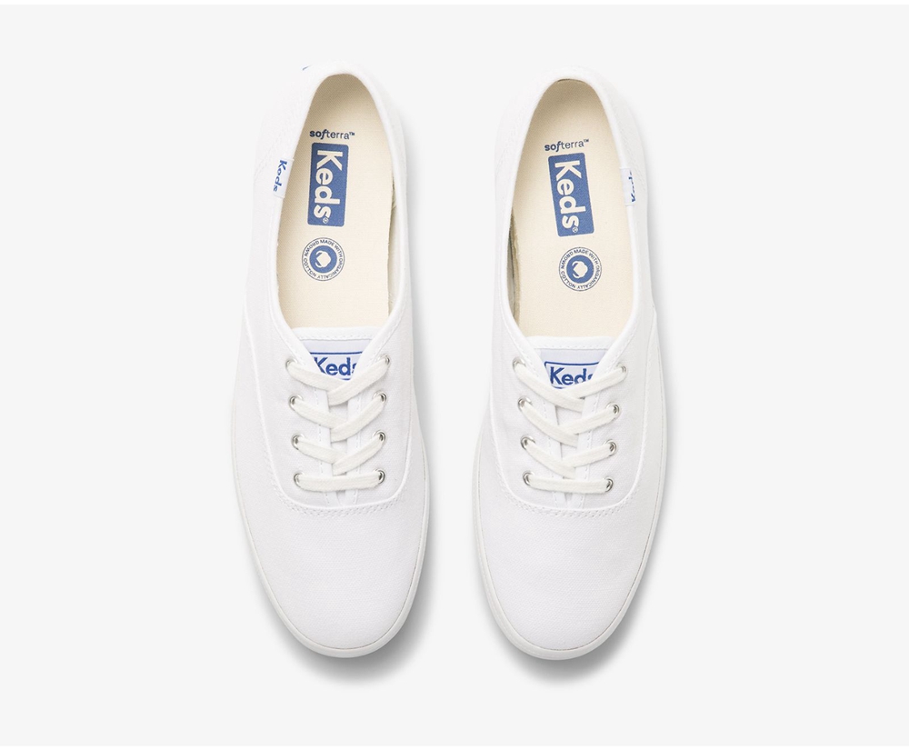 Keds Womens Sneakers White - Champion Organic Cotton Canvas - 712EATWMR